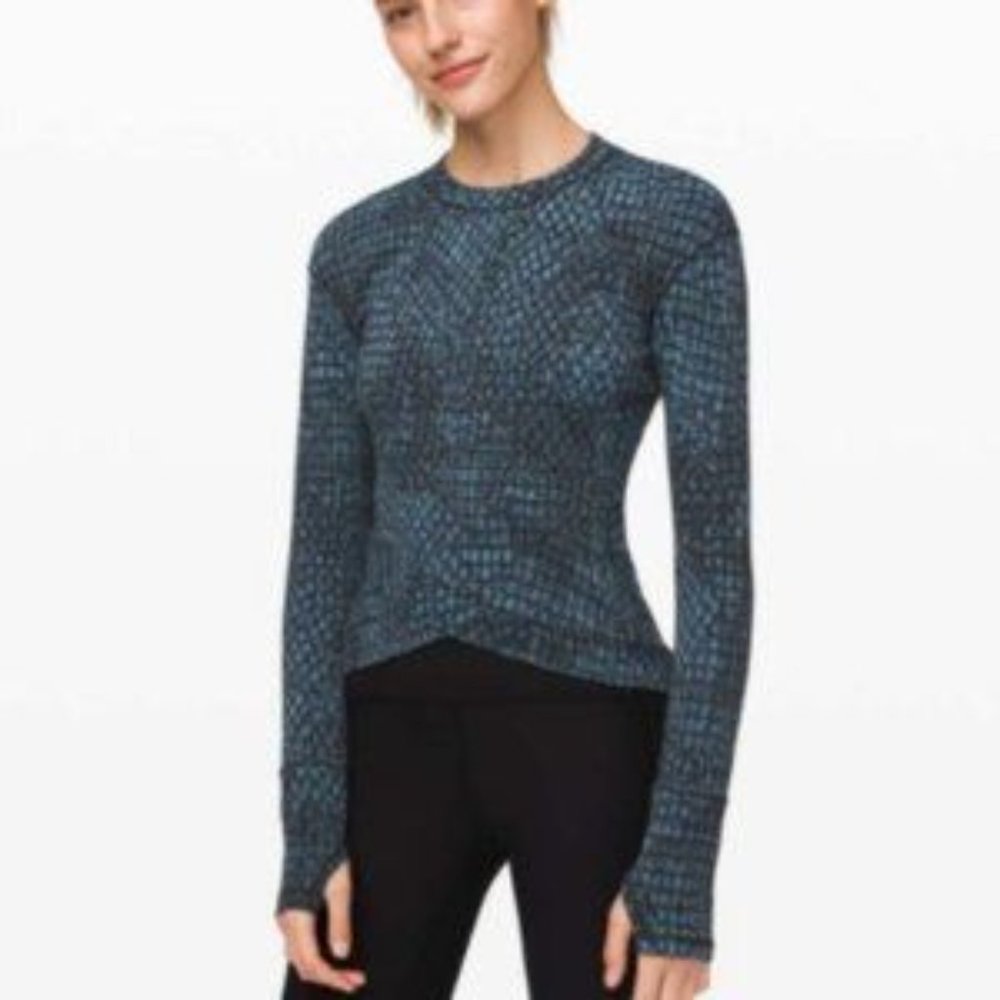Lululemon Close To Crossing Tectonic Jacquard Shipmate Black Long Sleeve Top